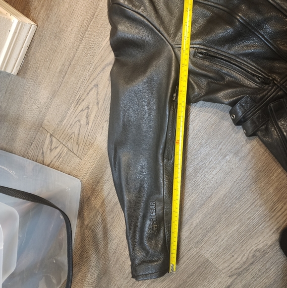 First Gear Womens Heavy Duty Vented Padded Leather Motorcycle Jacket - Picture 13 of 13